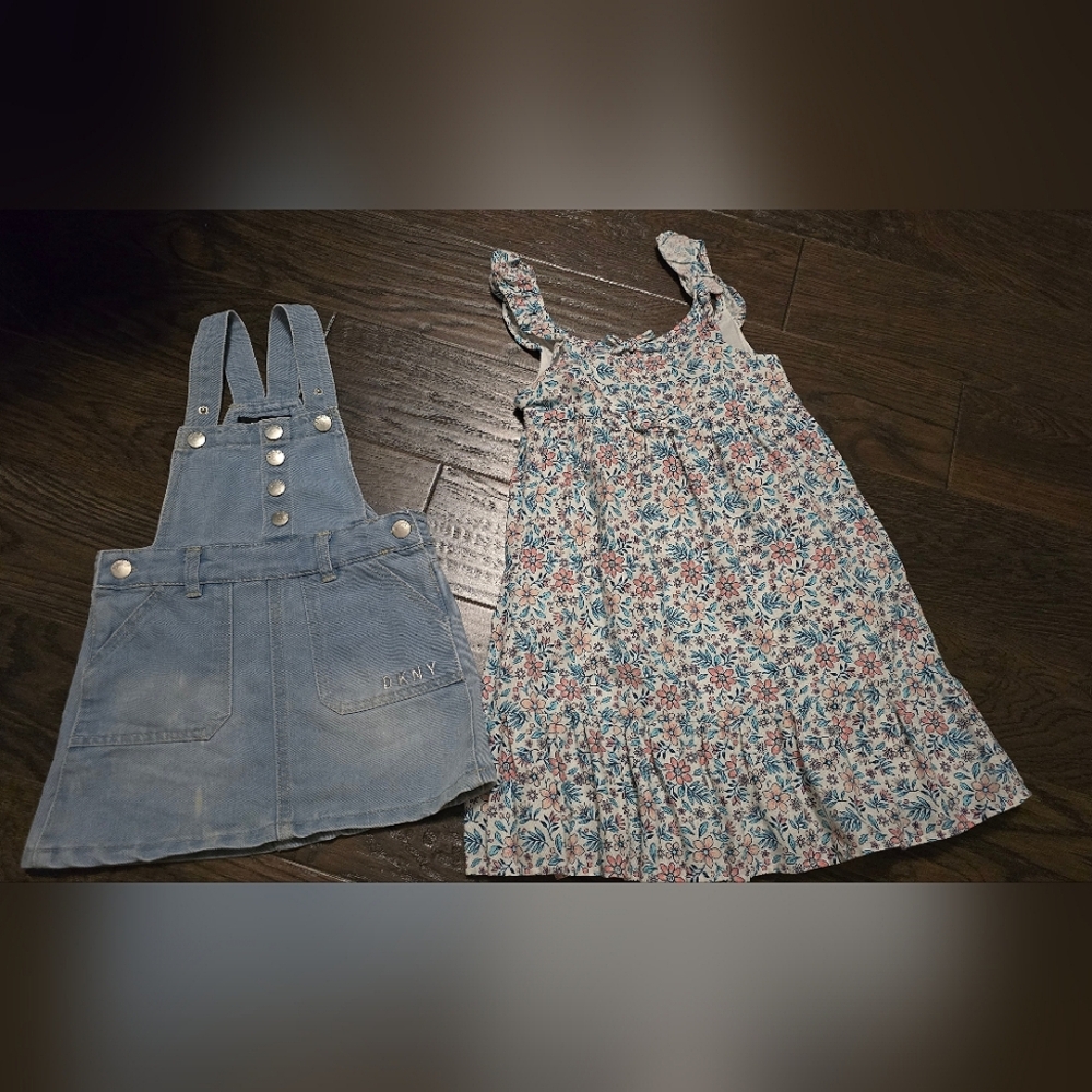 Floral Dress and Denim Skirt Set (4T)
